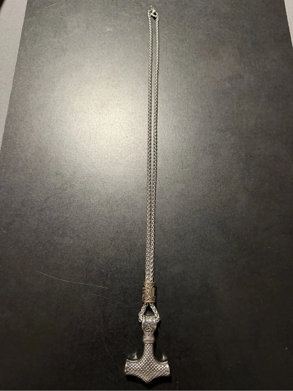 Men's Silver Thor Hammer Pendant Necklace - Unbranded